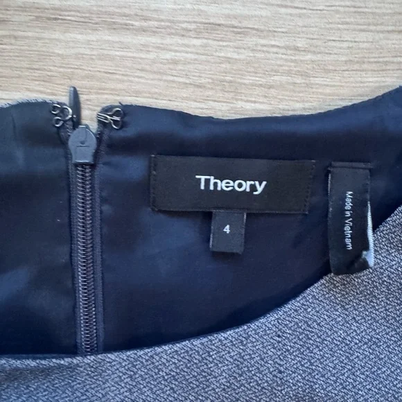 Theory Charcoal Short Sleeve Mini Dress - Picture 3 of 3